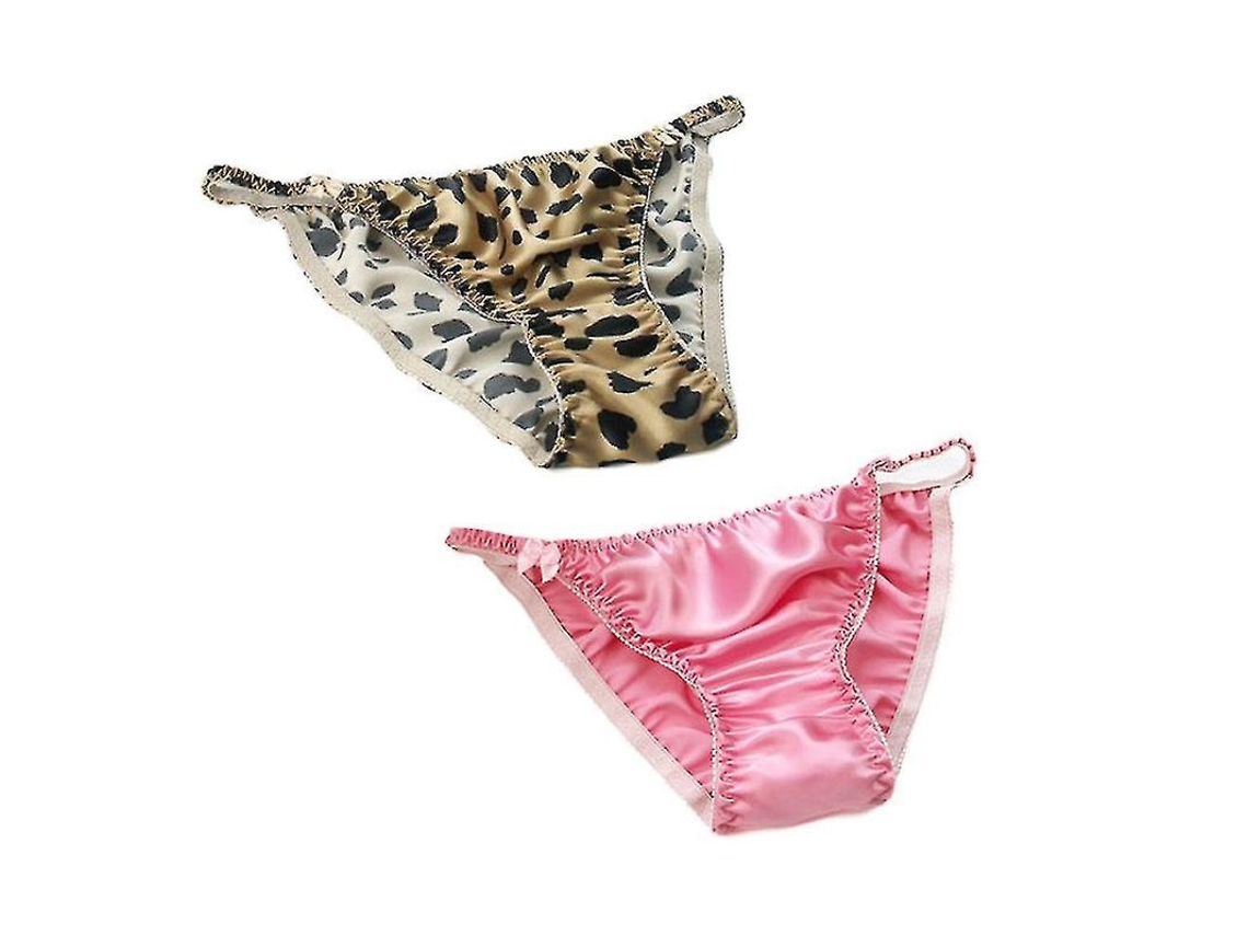 2026 2pcs Tanga de Seda de Morera para Mujer Con Cinturón Elástico Alto Sexy Bikini Transpirable Talla S XXL