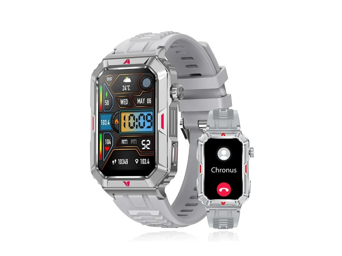 Smartwatch CF26 1.57 Polegadas Quadrada Tecido Masculino Fitness Tracker para Android Ios Cinza Bestvite
