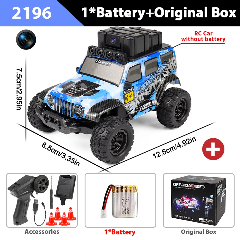 (azul) Carro De Corrida De Drift Off-road De Alta Velocidade Com Controle Remoto, Brinquedo Elétrico Infantil