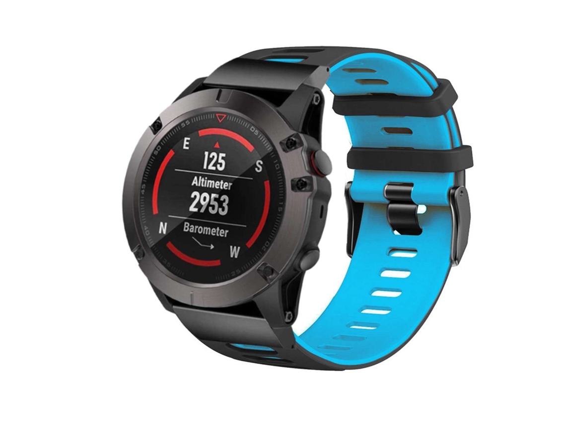 Bracelete Pioneer para Garmin Instinct 2 Camo Edition Preto e Azul Claro