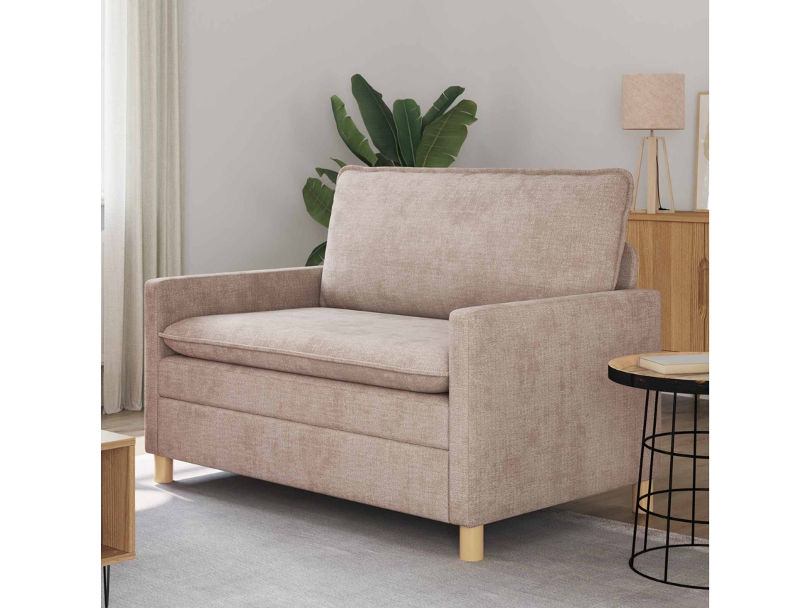 Vidaxl Sofá Bege 126 X 81 X 87,5 Cm Poliéster