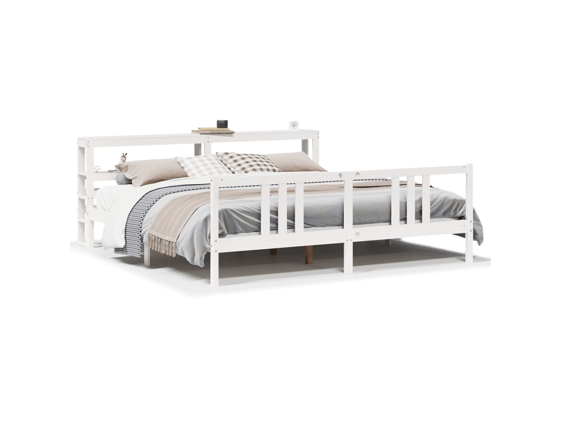 Estrutura de Cama com Cabeceira Sem Colchão Branco MAISON EXCLUSIVE 200x200 cm