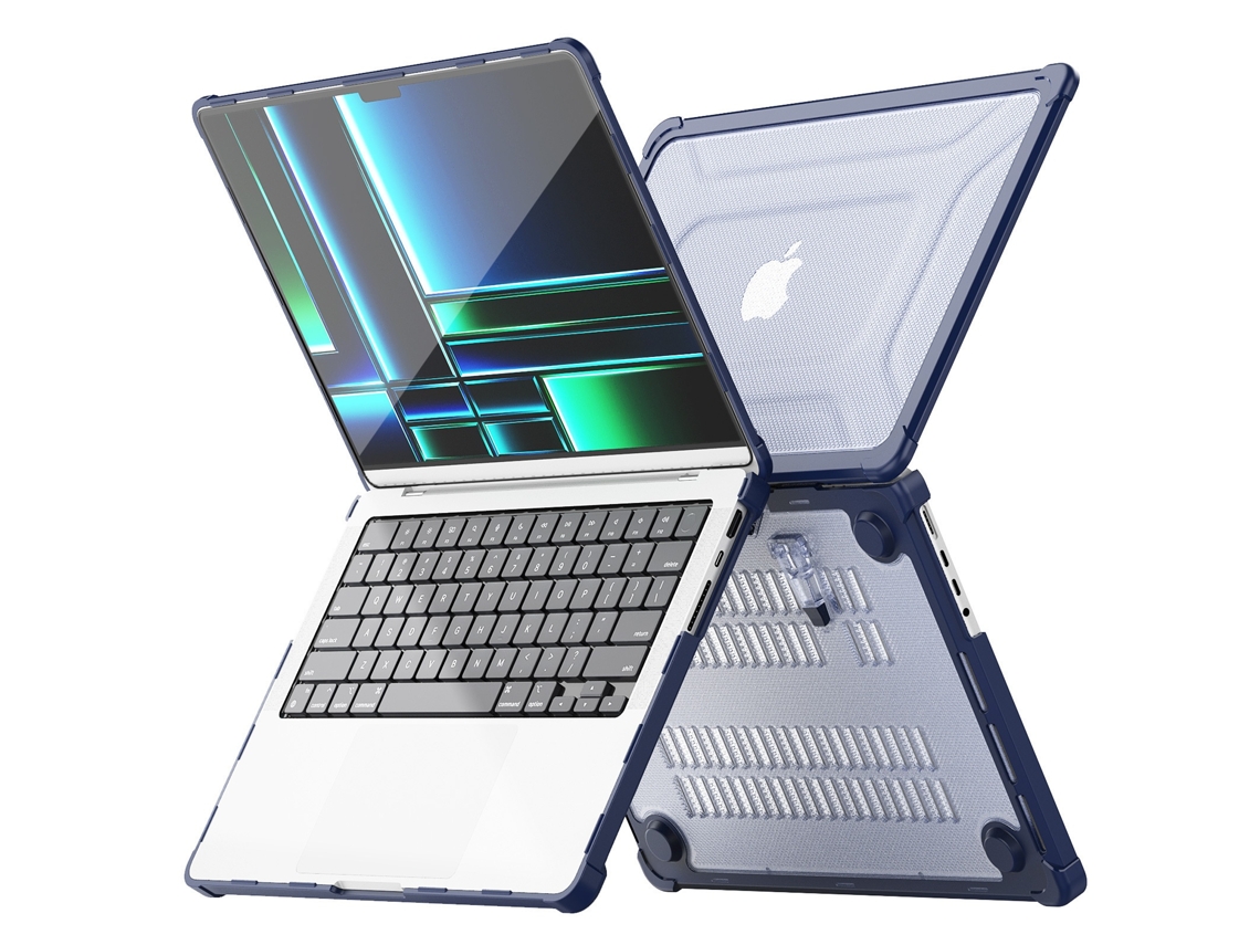 Capa Para Macbook Pro De 14 Polegadas (a3434/a3112/a2992/a2779) Com Encaixe Rígido, Acabamento Fosco, Azul Elysve