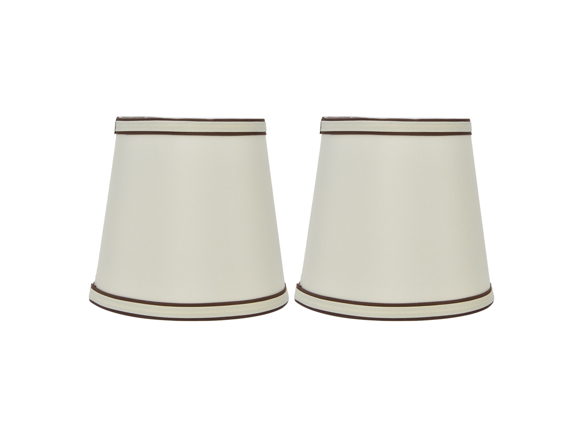 Conjunto De 2 Abajures Tecido Bege Estilo Europeu Com Rosca E14 Para Luminária Mesa, Lustre E Arandela-aquaforge