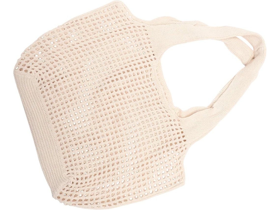 Bolsa De Praia Feminina Leve E Durável, Em Tricô, Com Alça De Ombro, Feita De Algodão E Poliéster Trançado, Ideal Para Viagens E Lazer.