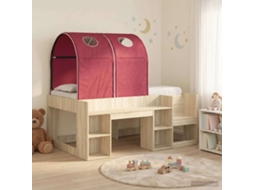 Vidaxl Cama Com Túnel 3 Unid. Carvalho Sonoma E Vermelho