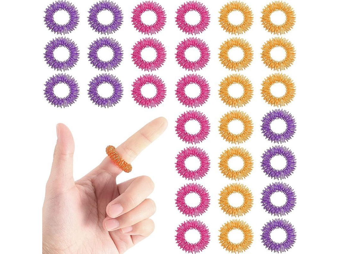 30 Anéis De Acupressão Com Pontes, Conjunto Sensorial Para Adolescentes E Adultos, Redutor De Estresse Silencioso E Massagista