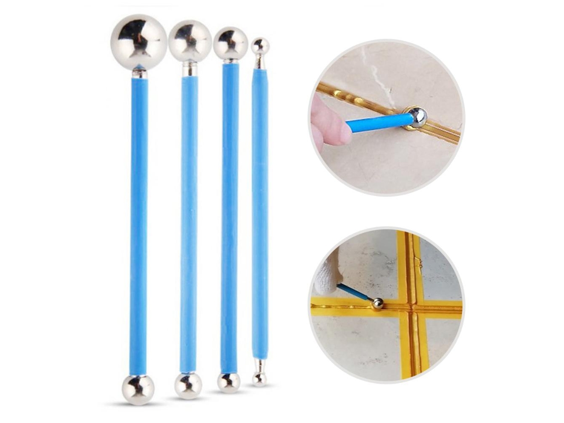 Ferramentas de argila polimérica, aço inoxidável, escultura, bola, bastão, antiderrapante S/MARCA