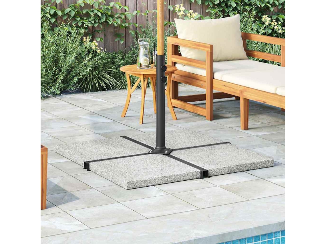Vidaxl Base Em Granito Para Guarda-sol 25 Kg Quadrado Cinzento