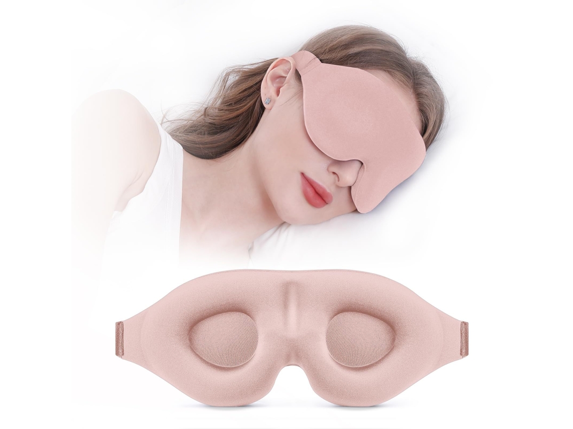 Venda Para Os Olhos Com Bloqueio Zero Para Homens E Mulheres, Ajustável, Ideal Para Sestas Em Voos. Rosa Hexinyigjly