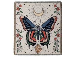 1 Peça 160x130 Cm Malha Colorida Borboleta Xadrez Cobertor Deco-aquaforge