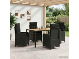 Vidaxl Conjunto De Jantar Para Exterior 5 Unid. Preto