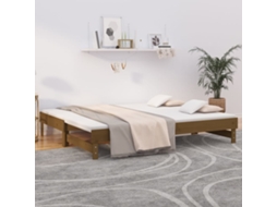 Vidaxl Sofá cama de Puxar 2x Cm Pinho Maciço Castanho mel (100x200)