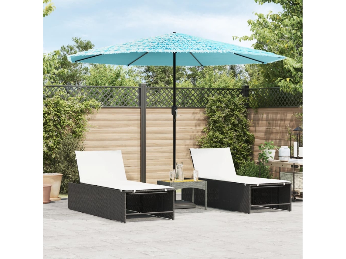 Vidaxl Guarda-sol De Jardim Com Poste De Aço 324x324x247 Cm Azul
