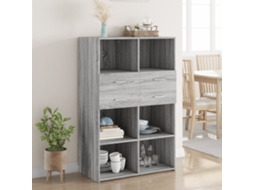 Vidaxl Armário Alto 80x42,5x124cm Derivados De Madeira Cinza Sonoma