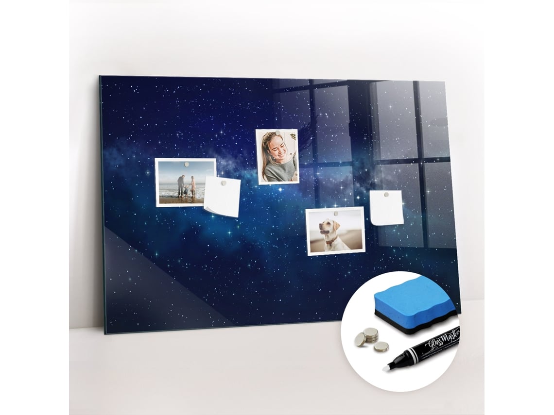 Quadro Magnético Céu Escuro Estrelas Para O Quarto Das Crianças Espelharte (90x60 Cm)