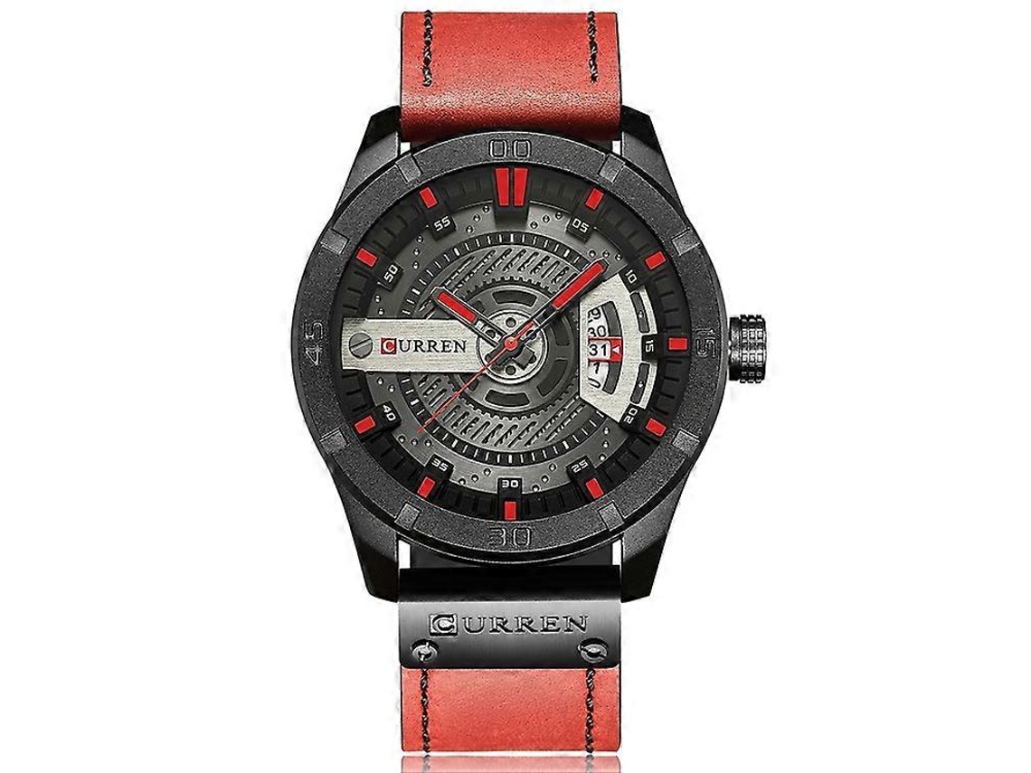 Relógio De Pulso Masculino Curren M8301, Estilo Militar Esportivo, Com Relógio De Quartzo, Data E Pulseira De Couro.