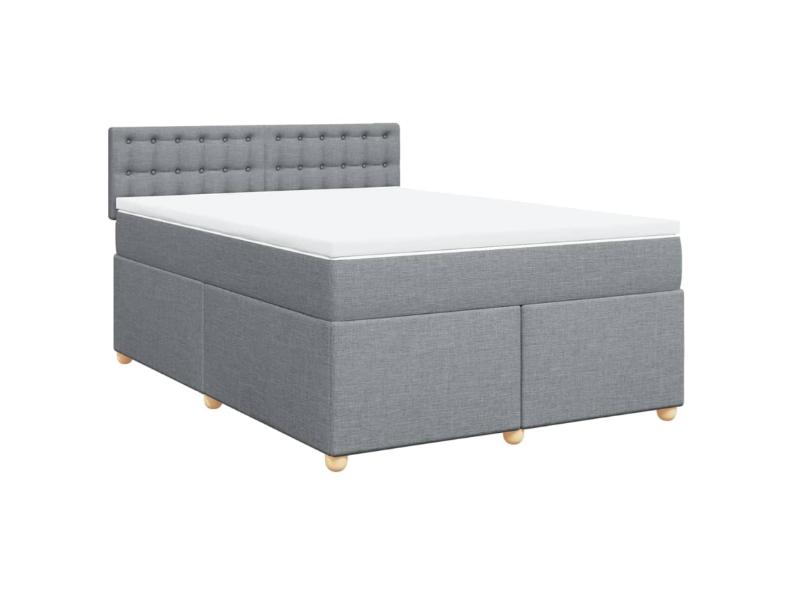 Box Spring Bed, Box Spring Beds Vidaxl Cinzeto Tecido (140 X 200 Cm)