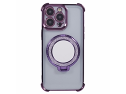 Suporte Casa Galvanizado Para Iphone 15 Pro Max Pele Sintética Roxo