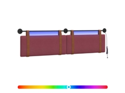 Conjunto 1 Cabeceira Suspensa Vidaxl Vermelho Couro Sintético (210 X 55 X 5 Cm)