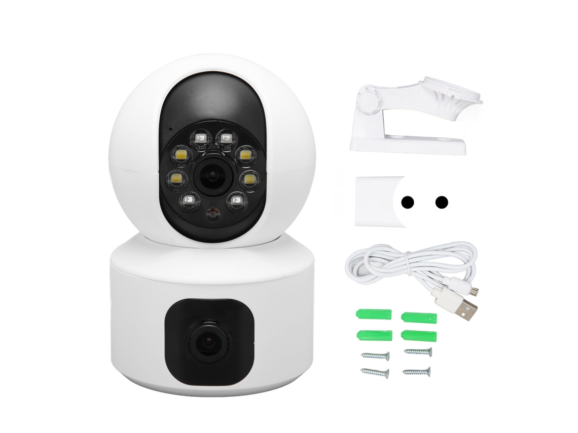 Câmera De Segurança Wifi 2.4g Lente Dupla Visão Noturna Colorida Hd