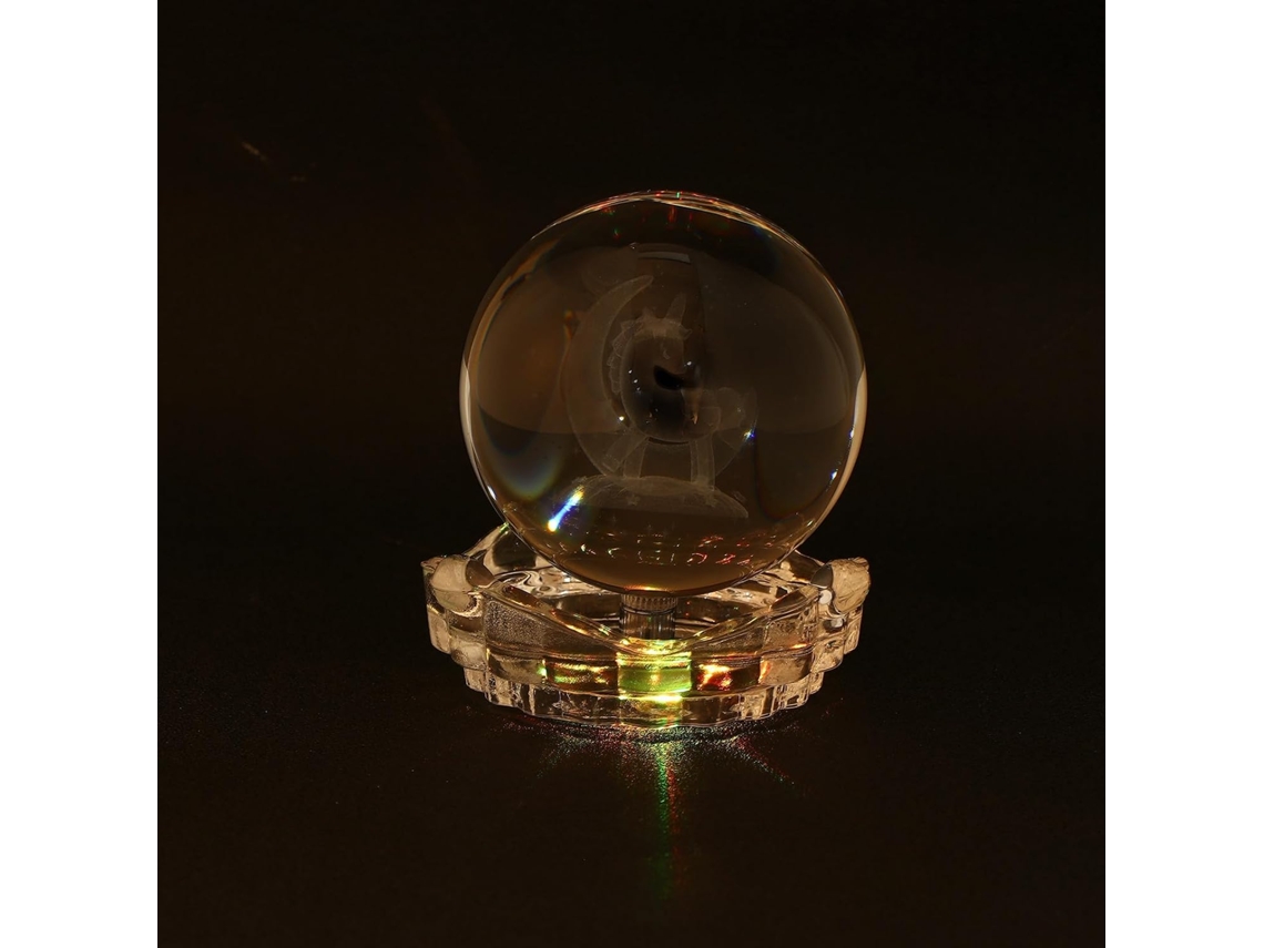 Luminária Decorativa Em Formato De Bola Cristal Luz Noturna Estável.