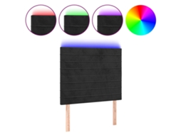 Led Headboard, Led Headboards Vidaxl Preto Veludo (90 X 5 X 118/128 Cm)