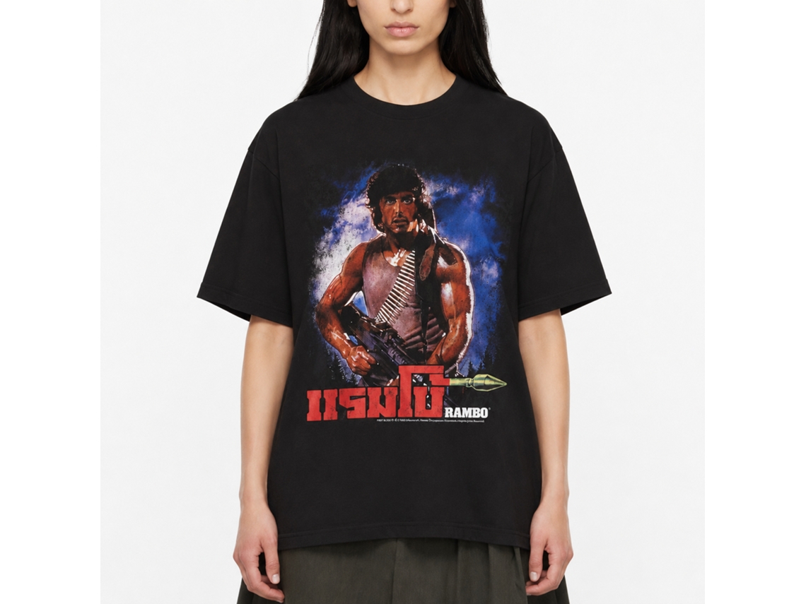 Rockinstone Rambo Movie Unknown Black Adult T-shirt Size:xxxl