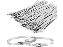 Conjunto De 100 Abraçadeiras Aço Inoxidável 200 X 4, 6 Mm, Com Sistema De Travamento Automático, Ideais Para Manutenção De Cercas