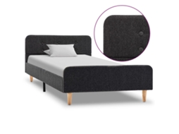 Vidaxl Estrutura De Cama 90x200 Cm Serapilheira Cinzento-escuro