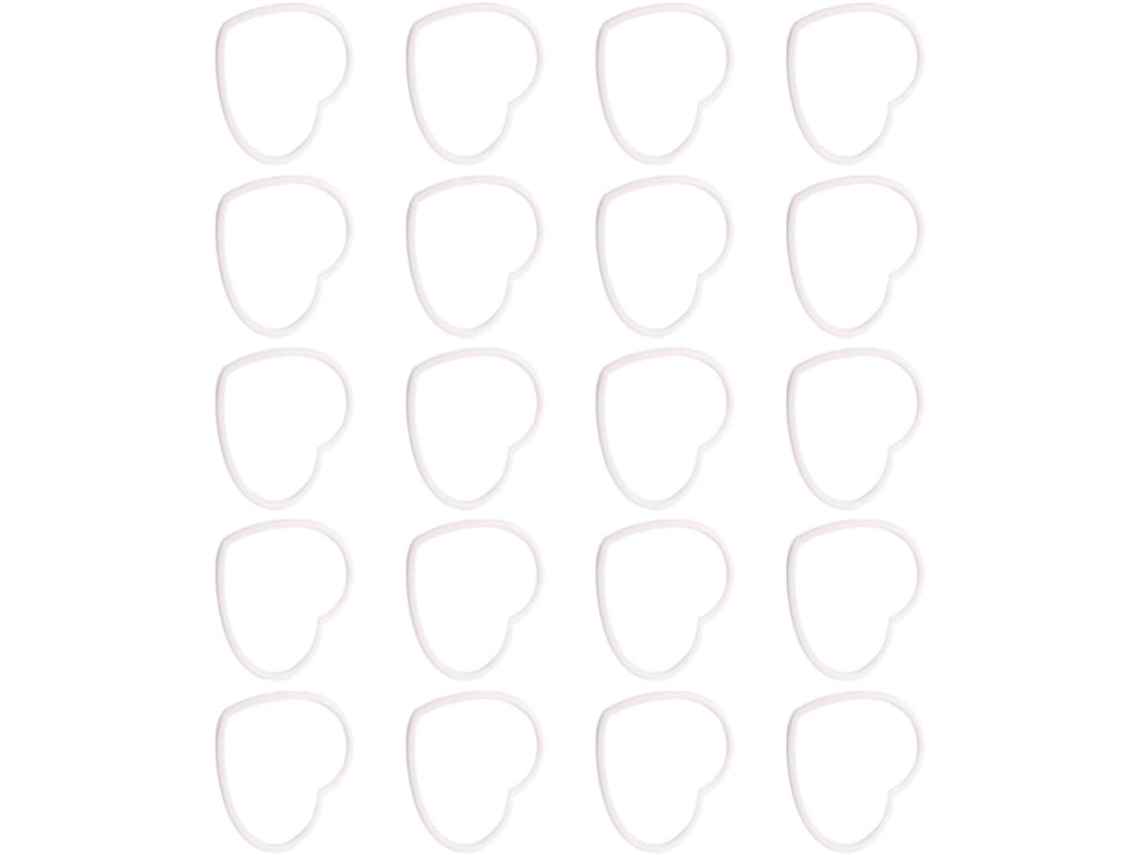 20 Peças De Aros De Macramê Em Formato De Coração, Feitos De Acrílico Branco.