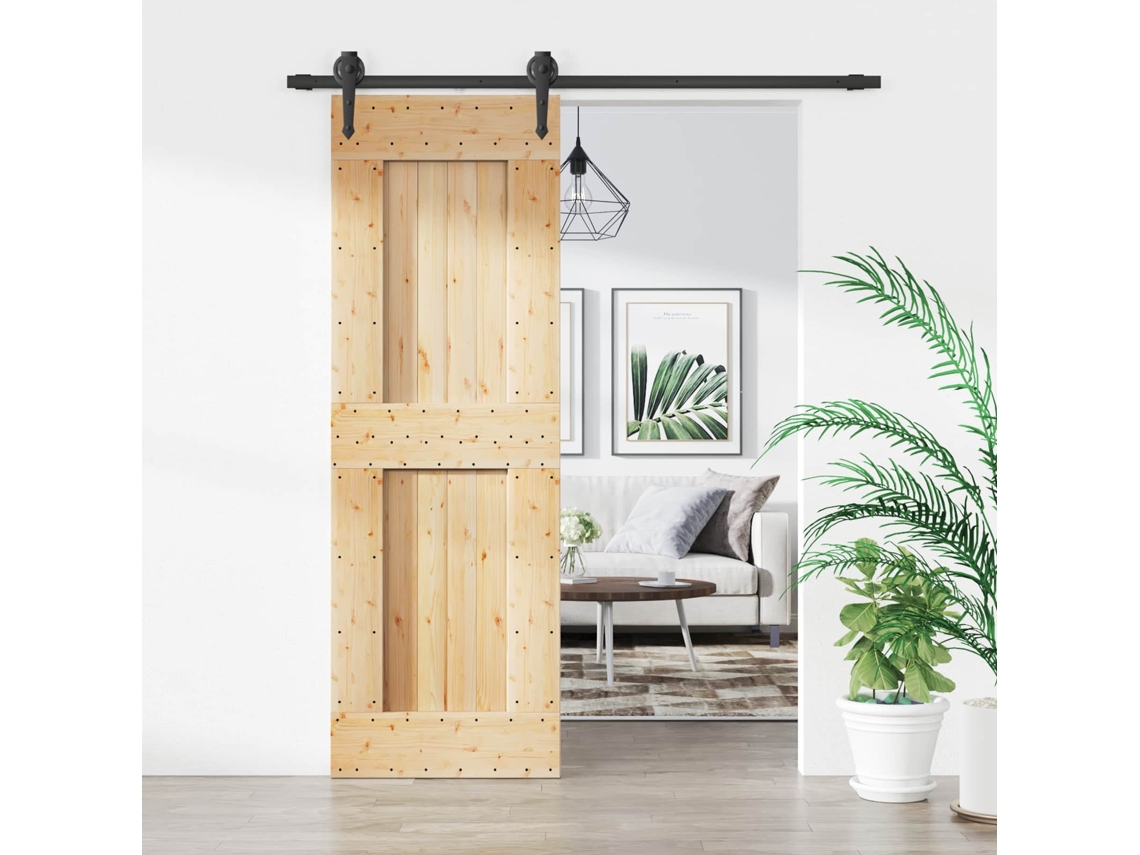 Vidaxl Porta Deslizante Natural E Preto 70 X 210 Cm