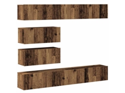 Tv Cabinet Set, Tv Cabinet Sets Vidaxl Marrom Madeira Processada (n/a)