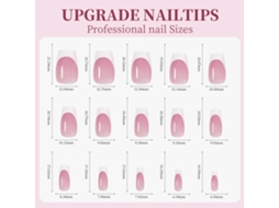 Dicas De Unhas De Gel Francês Com Base E Primer Pré-aplicados, 15 Tamanhos, 9 Cores, Unhas Falsas Soft Gel Para Diy De Nail Art
