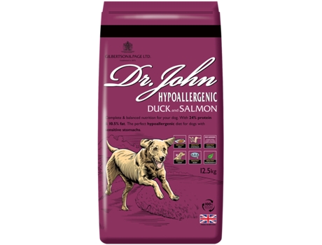 Ração Seca para Cão DR JOHN Hipoalergénicos Pato e Salmão (12.5 kg)