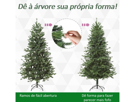 Árvore de Natal HOMCOM Dobrável (Verde - 1.5m)