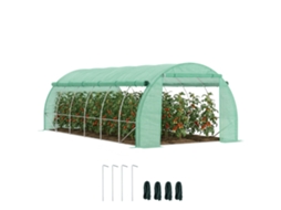 Estufa Túnel 18m² 4x3x2m com 12 Janelas e Porta, Aço Pe Verde