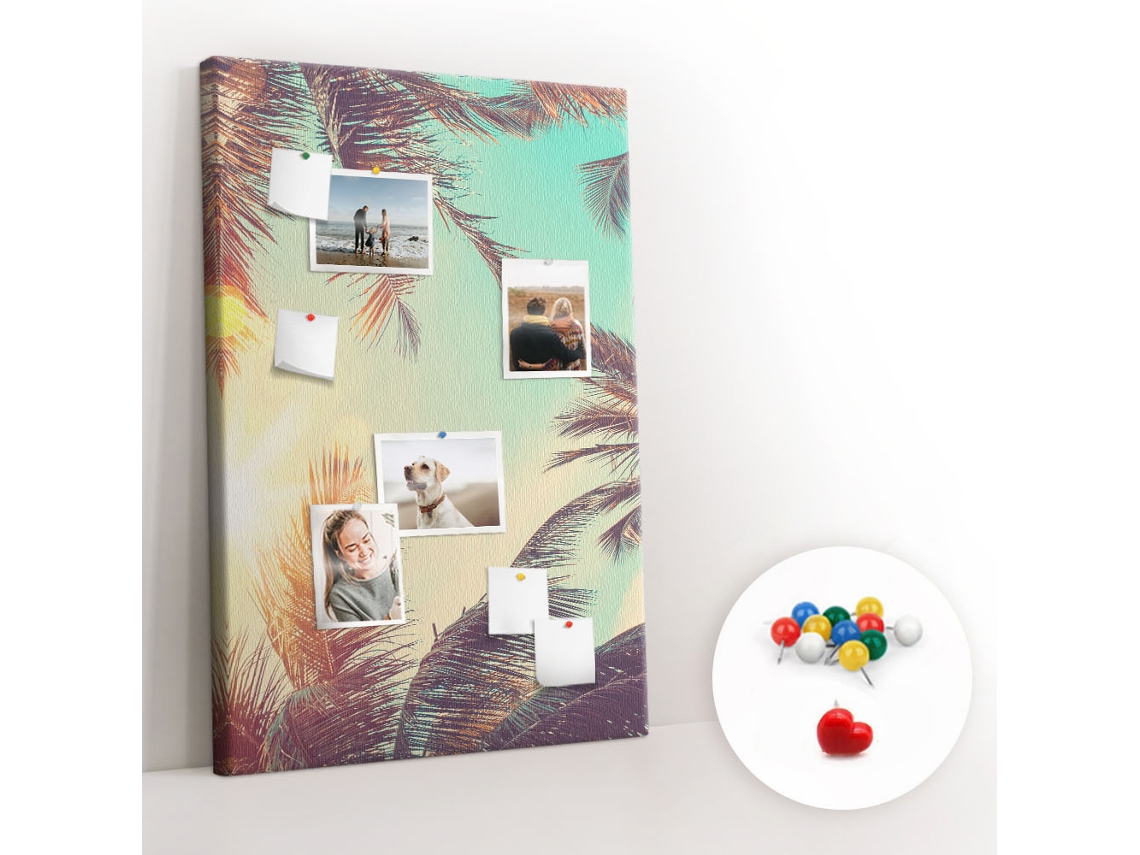 Painel De Cortiça Para Parede Palmeira Tropical Para O Escritório Espelharte (80x120 Cm)