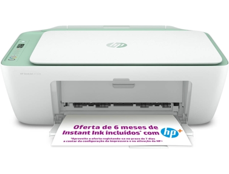 Impressora HP DeskJet 2722e Verde (Jato de Tinta - Wi-Fi - Instant Ink)