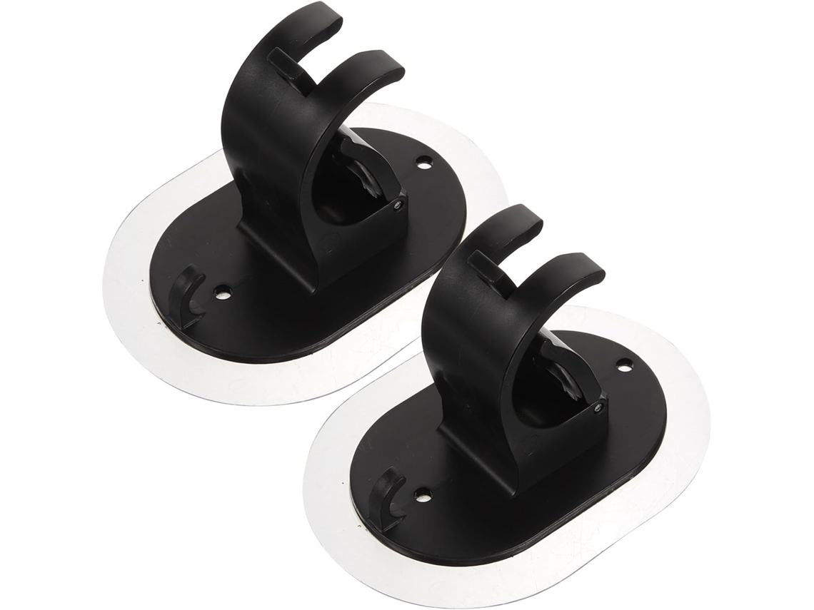 Conjunto De 2 Suportes Plástico Para Varão Cortina Chuveiro Sem Pregos, Com Ganchos, Ideais Para Pendurar Toalhas E