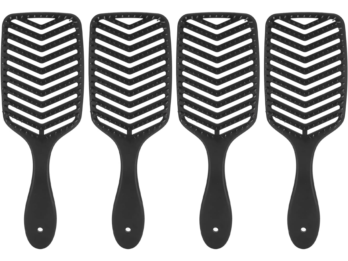 Conjunto De 4 Escovas Cabelo Ocas, Conjunto De Pentes Para Massagem Do Couro Cabeludo, Pentes Desembaraçantes Com Design