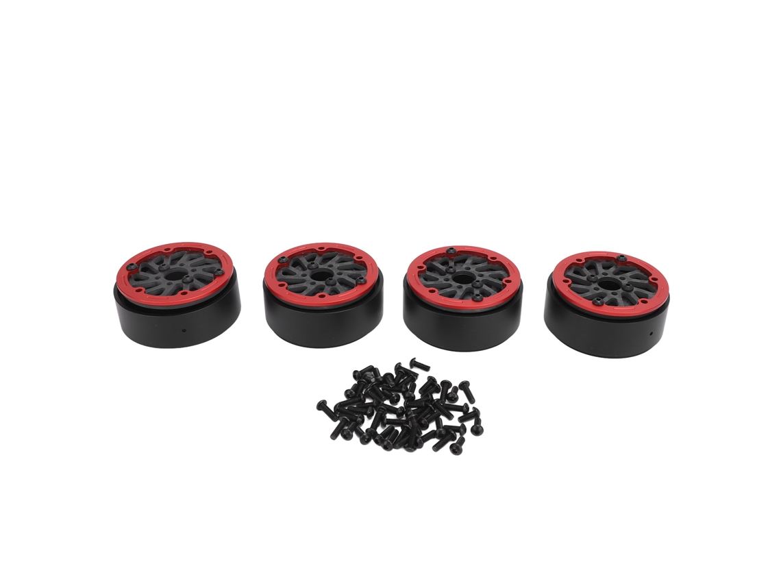 Mali 4 Pneus de Fibra de Carbono 1.9 Polegadas Aro de Bloqueio Rc Leve para Carro Rc 1/10 Vermelho 59mm