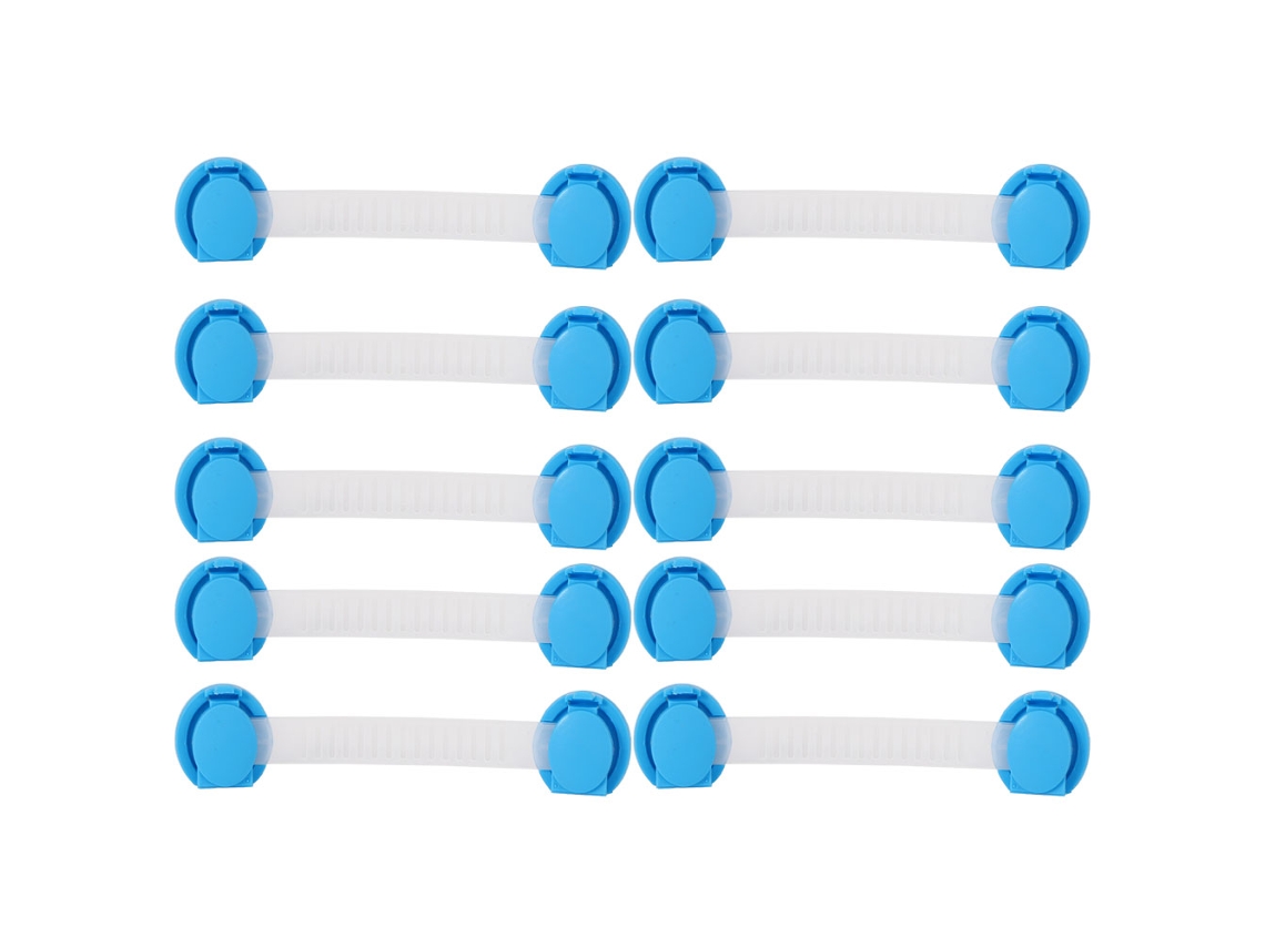 Mali 10pcs Cinto de Segurança Bebê Trava Armário Refrigerador 15cm Azul Protetor Infantil