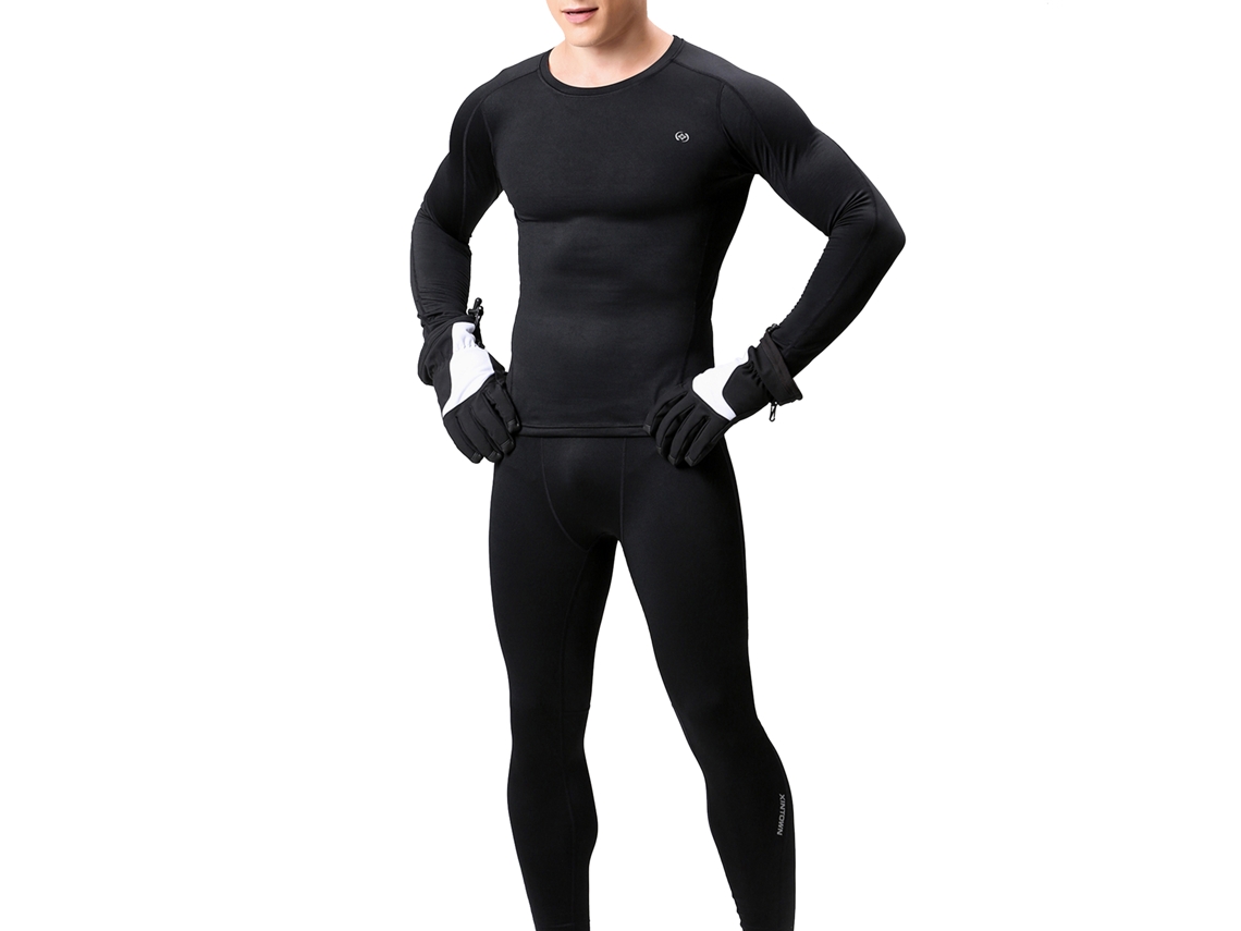 Roupas Interior Térmica, 2 Peças, Hombre, Invierno, Forro Polar, Gola, Manga Longa, Calcinhas, S/MARCA