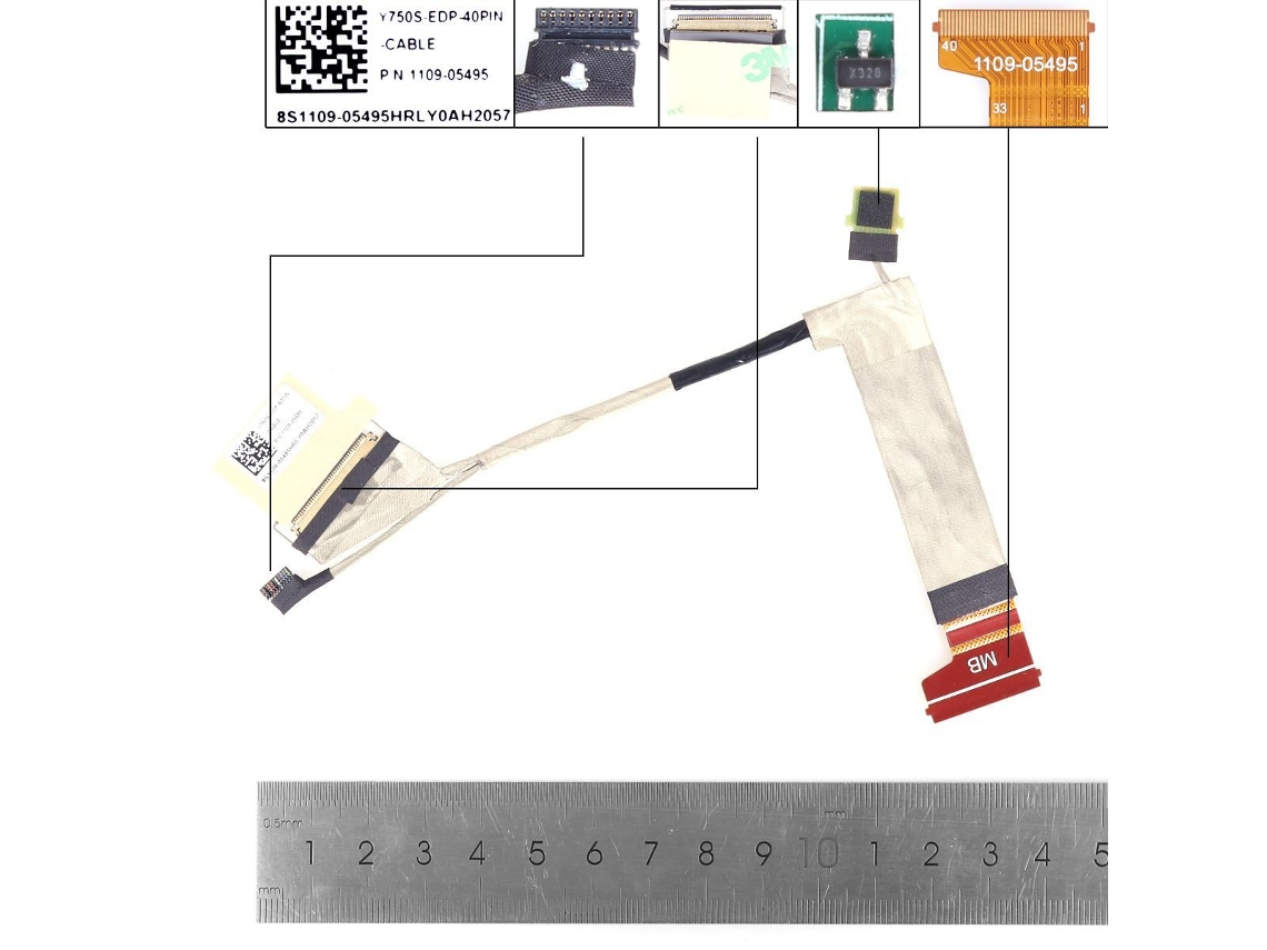 Cabo Lcd/led Lenovo S7 15arh5 15imh5 Y750s Y9000x R9000x 2021 40pin0.5 1109 05495 Compativo