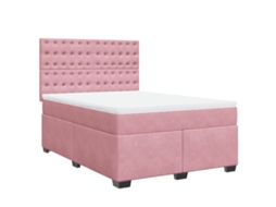 Conjunto 1 Cama Box Spring Vidaxl Cor-de-rosa Veludo (200 X 160 X 150.5 Cm)