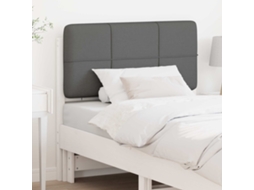 Vidaxl Cabeceira Estofada Com Cabeceira Branco E Cinza Claro 75 Cm