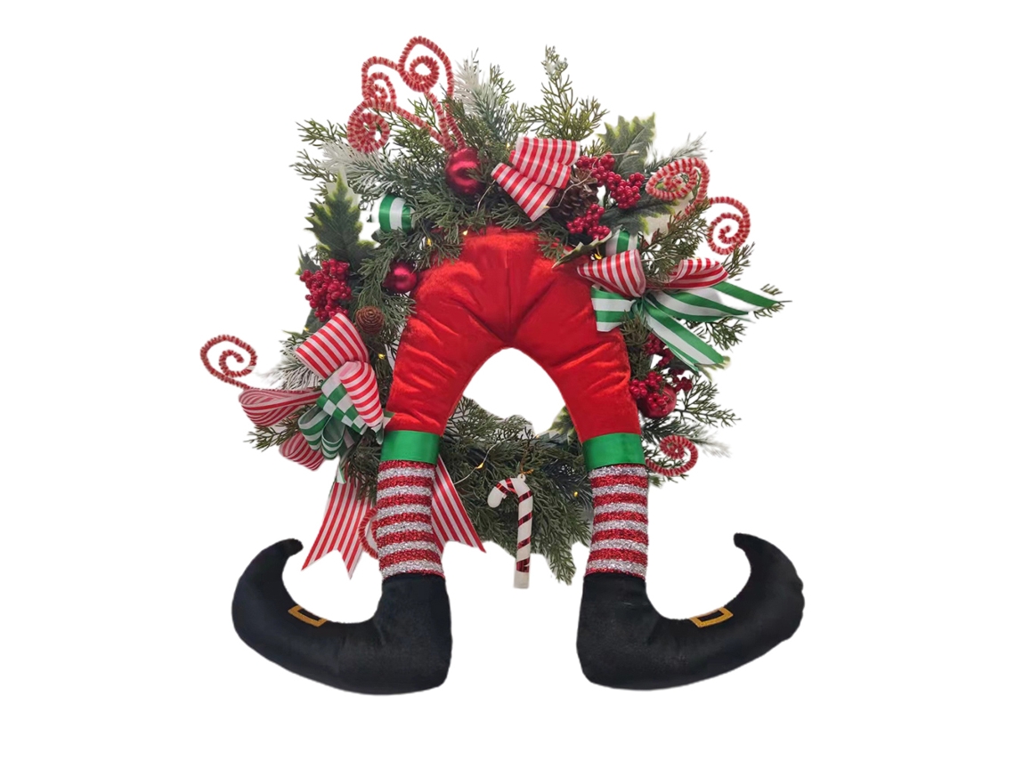 Guirlanda de Natal para porta e janela com velho ladrão de Natal, decoração natalícia LAXISCREED
