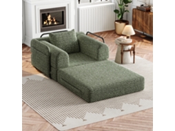 Sofá Modular de Tecido Chenile, Espuma D30, Base Antiderrapante, Caqui Claro SUNJOY