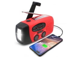 Rádio Solar Portátil, Rádio Meteorológico De Emergência, 2000mah, Com Manivela. Brilvibera
